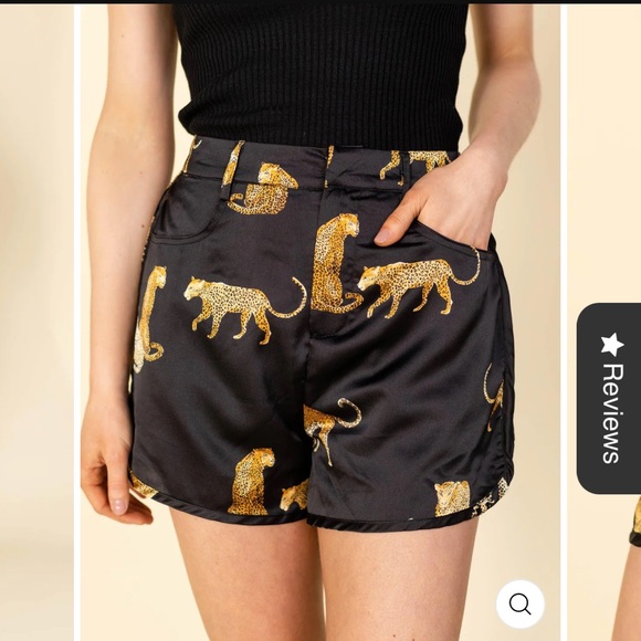 Entro Cheetah Satin Shorts - Black - L - Picture 1 of 9